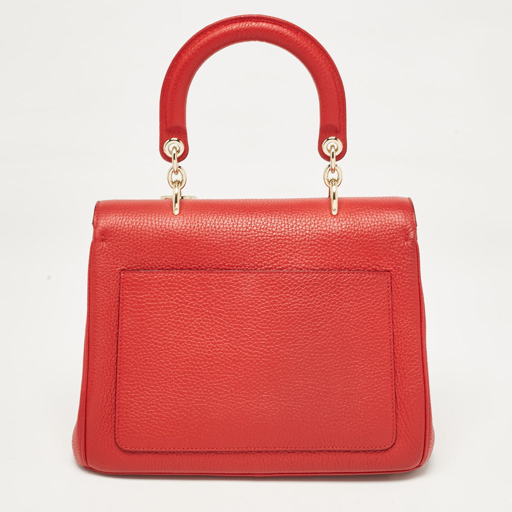 Dior Red Leather Small Be Dior Flap Top Handle Bag