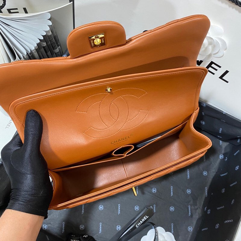 ChanelLarge Classic Handbag Gold Hardware Brown For Women Handbags, Shoulder Bags 11.8in/30cm