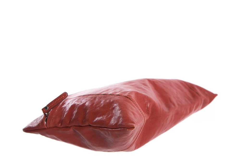 Brunello Cucinelli Brick Red Patent Leather Clutch