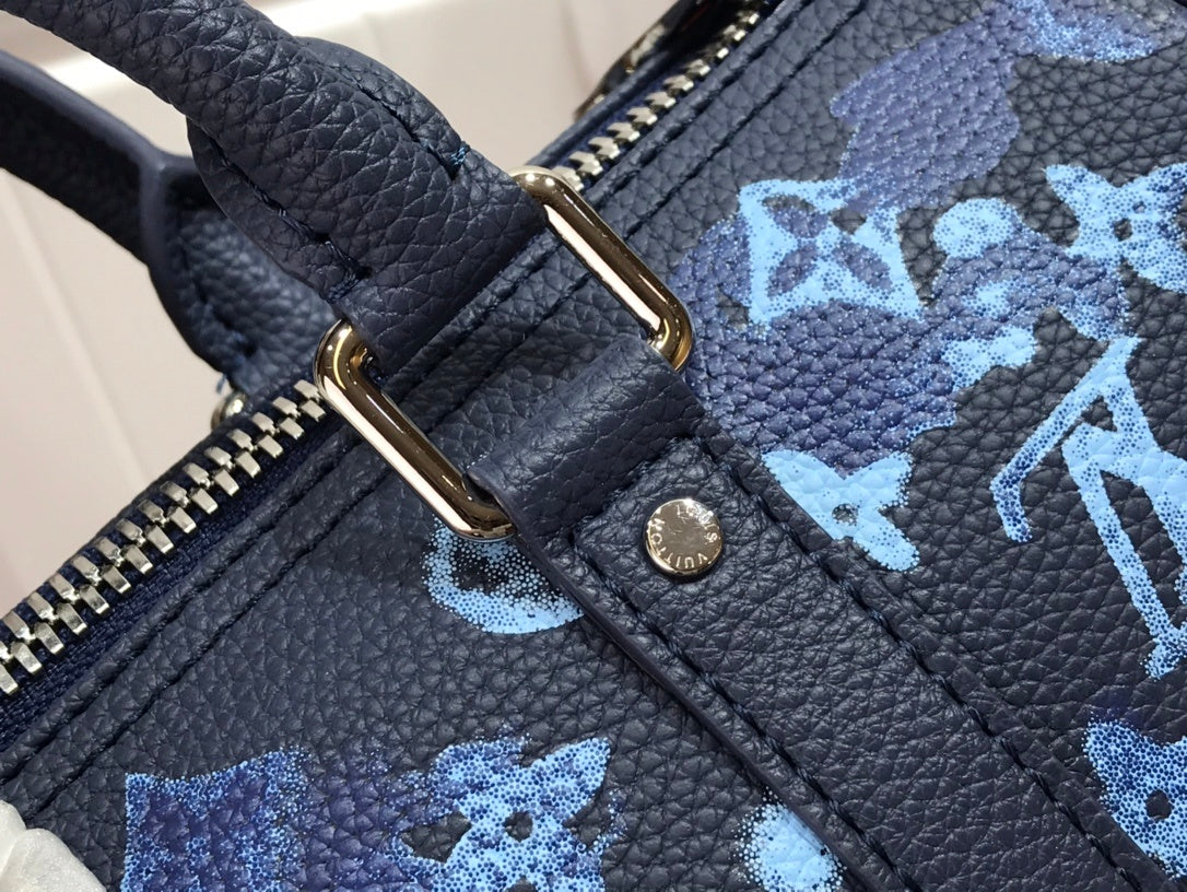 Louis Vuitton Keepall XS Monogram Watercolor Blue Canvas By Virgil Abloh For Men, Bags, Shoulder And Crossbody Bags 8.3in/21cm Louis Vuitton M57844
