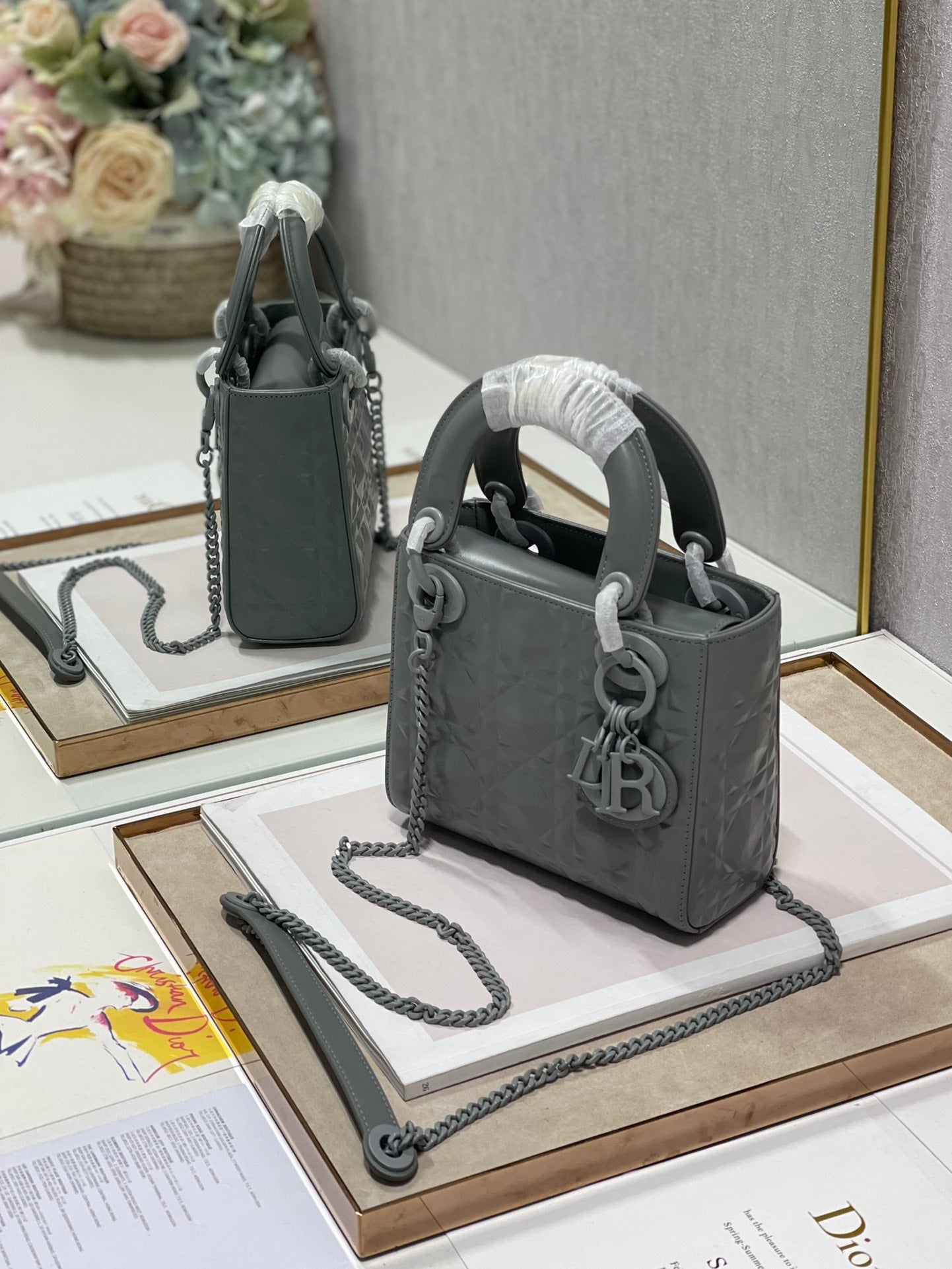 Mini Lady Bag, Dark Grey, For Women WomenÃ¢â‚¬â„¢s Handbags, Crossbody Bags, 17cm CD