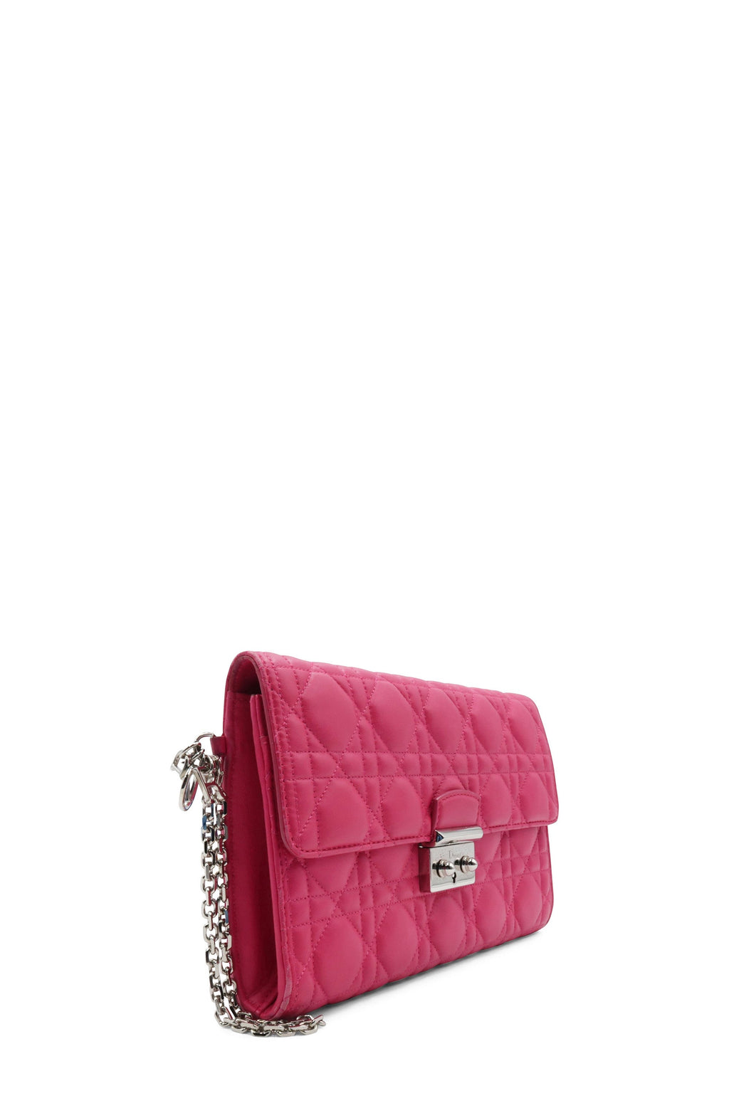 Quilted Cannage Wristlet Clutch Fuchsia