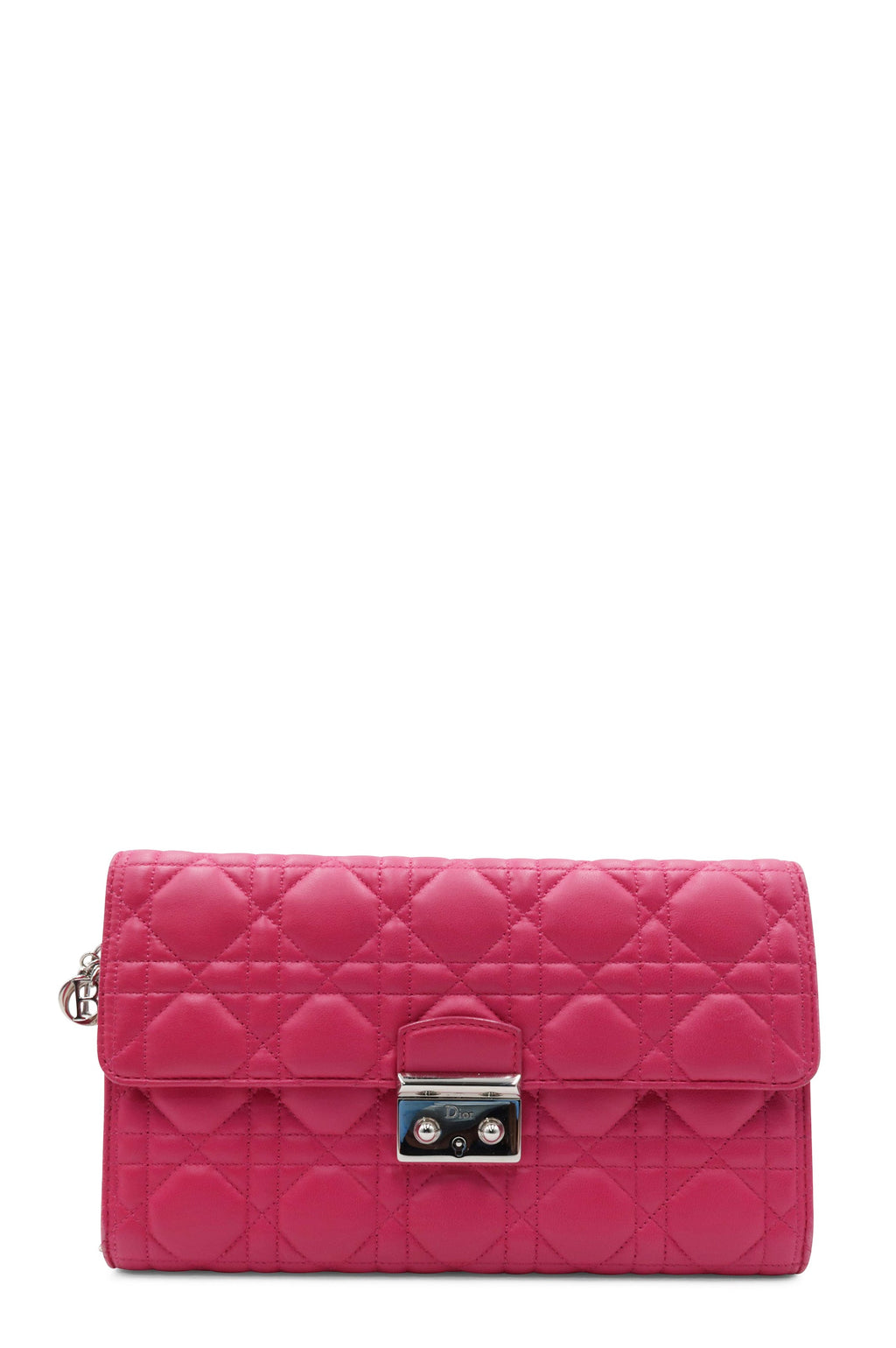 Quilted Cannage Wristlet Clutch Fuchsia