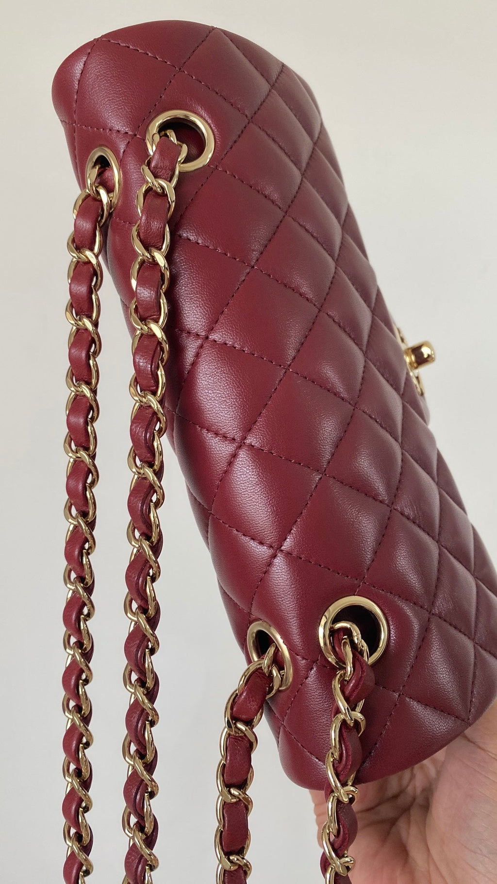 ChanelSmall Classic Handbag Dark Red For Women Bags 9.1in/23cm