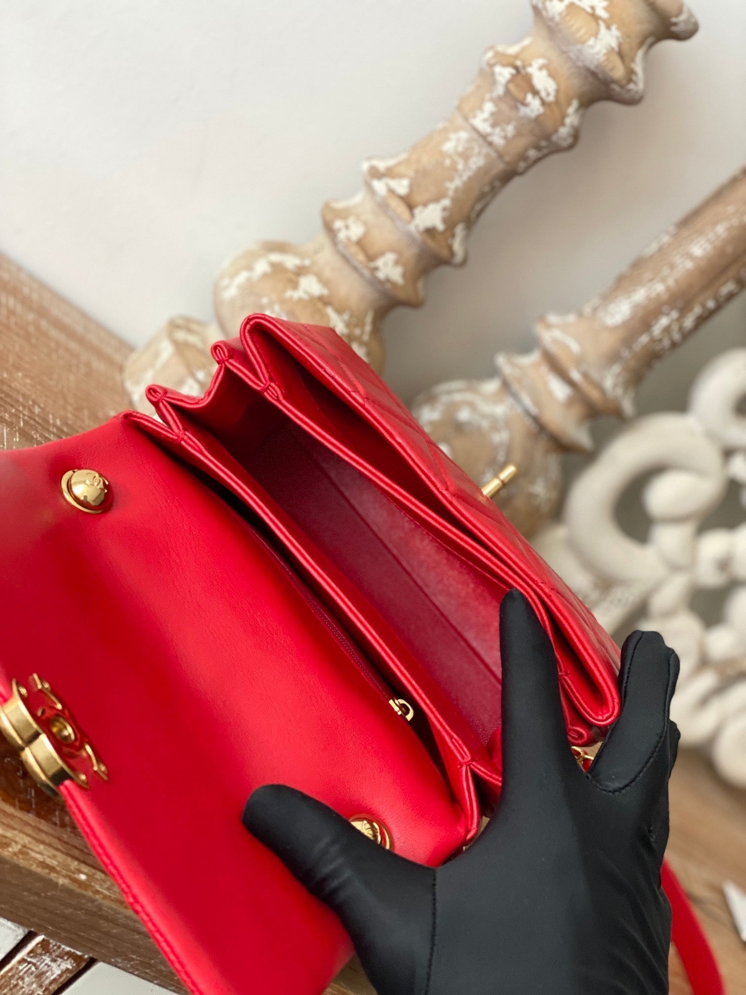 Chanel Classic Diamond Flap Bag Red For Women, Women’s Bags 9.1in/23cm
