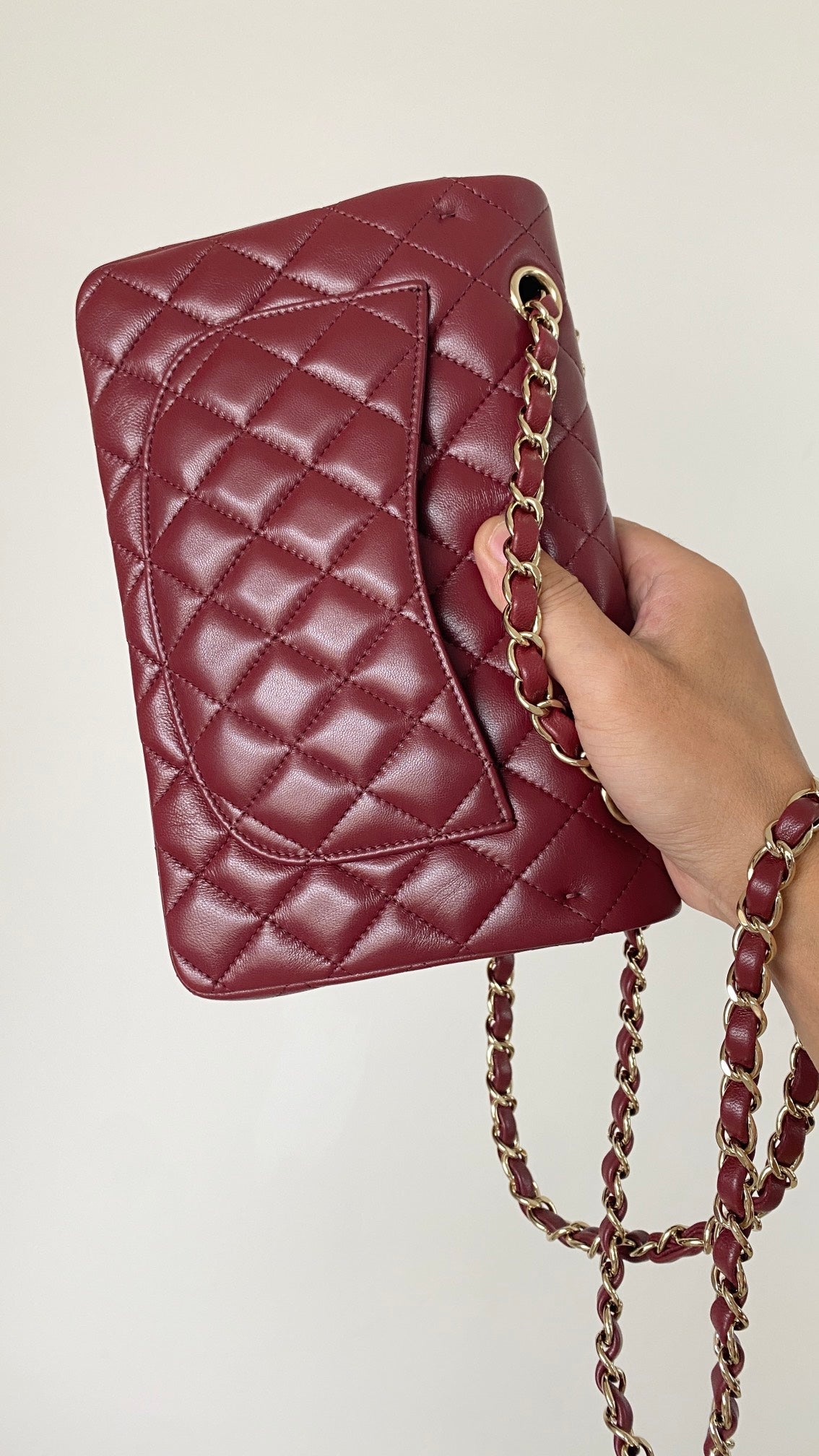 ChanelSmall Classic Handbag Dark Red For Women Bags 9.1in/23cm