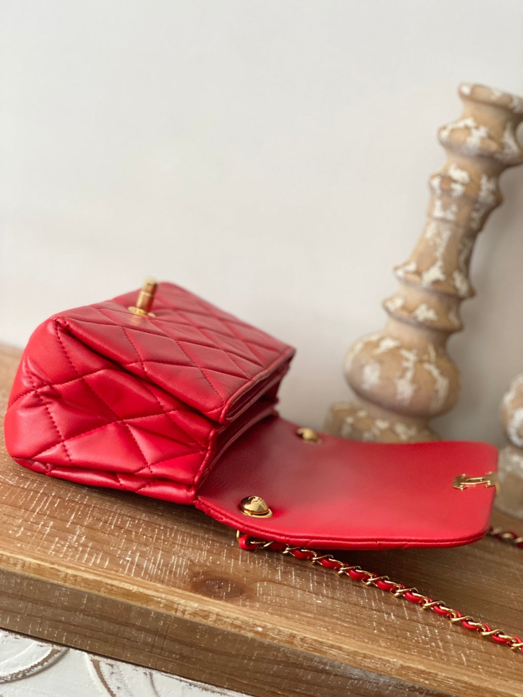Chanel Classic GLAMIamond GlamIap Bag Red For Women Bags 9.1in/23cm