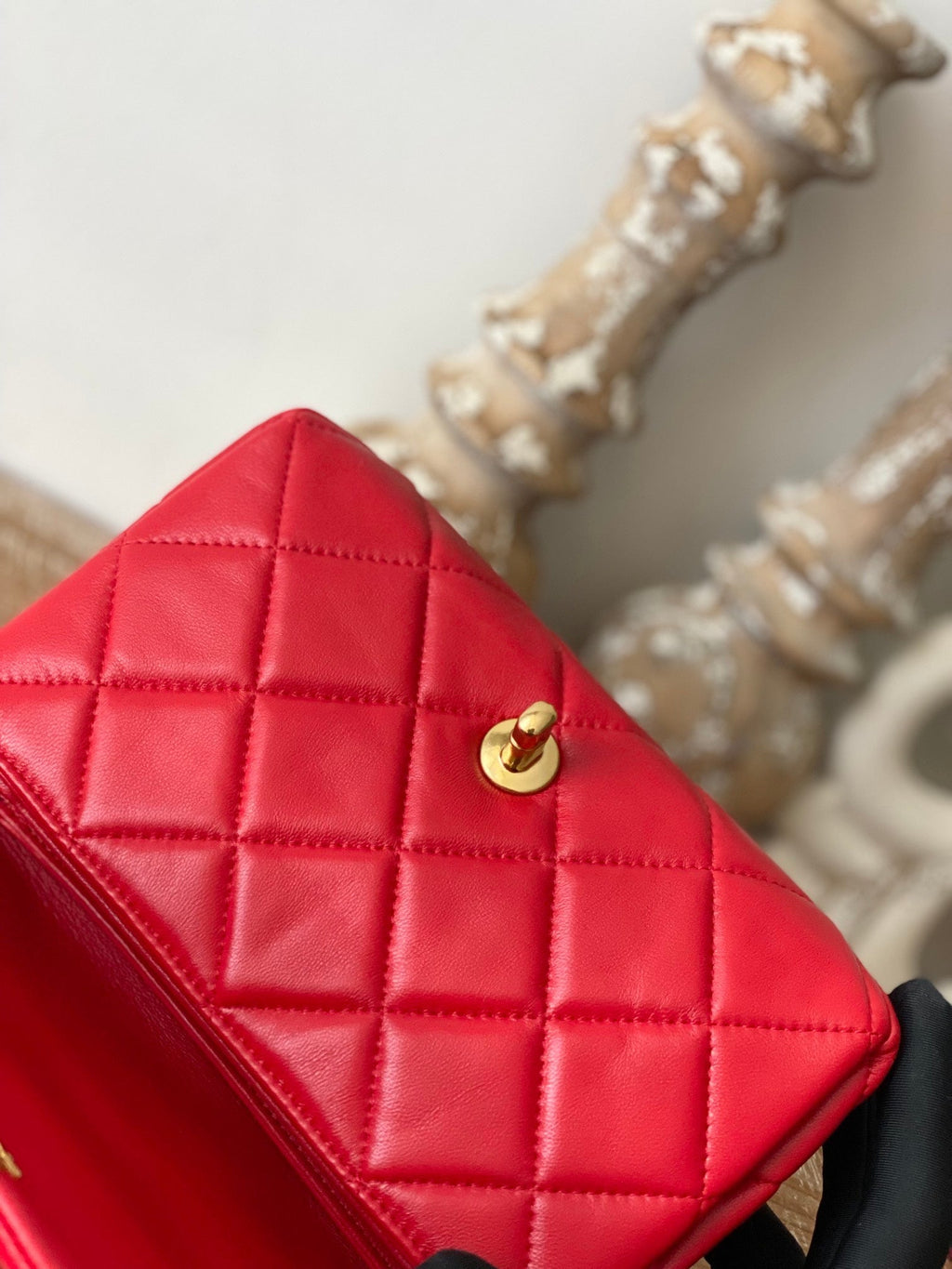 Chanel Classic Diamond Flap Bag Red For Women, Women’s Bags 9.1in/23cm