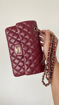 ChanelSmall Classic Handbag Dark Red For Women Bags 9.1in/23cm