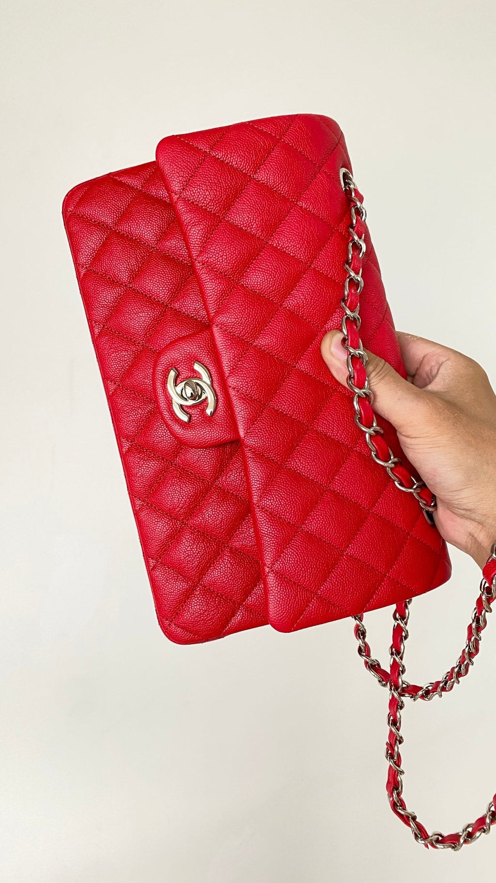 ChanelSmall Classic Handbag Red For Women Bags 9.1in/23cm