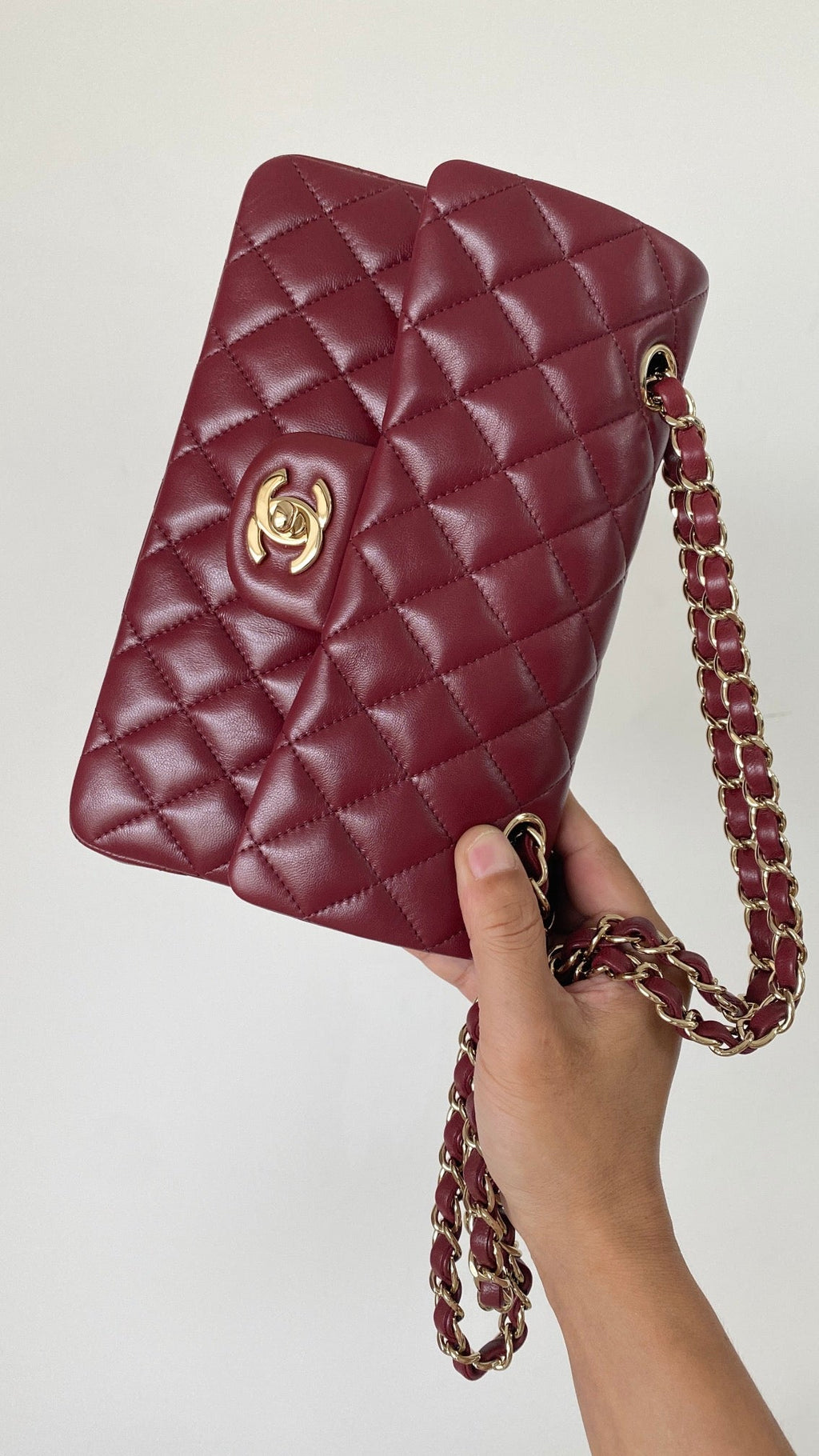 ChanelSmall Classic Handbag Dark Red For Women Bags 9.1in/23cm