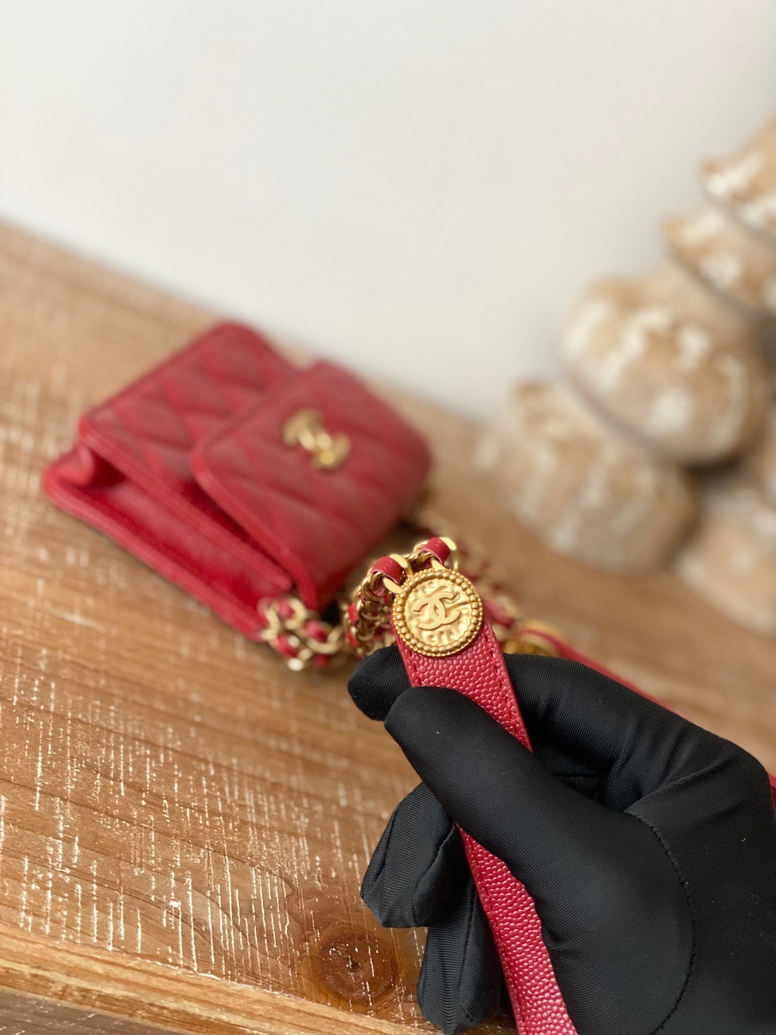 Chanel Clutch With Chain Red For Women Bags 4.8in/12.3cm