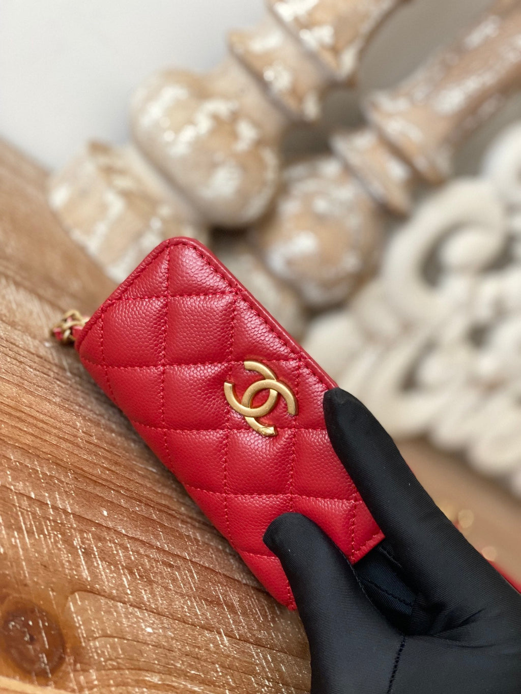Chanel Clutch With Chain Red For Women Bags 4.8in/12.3cm