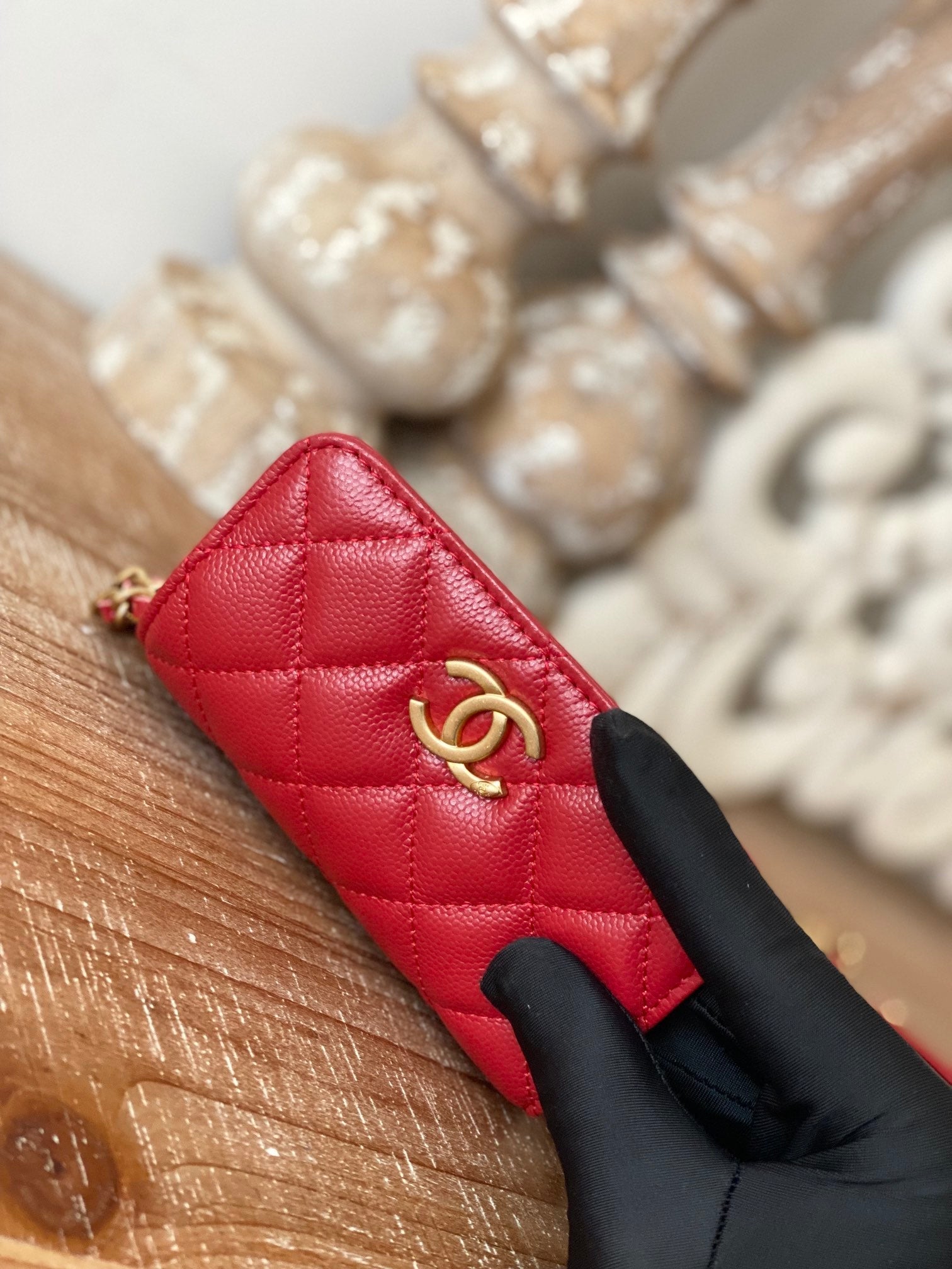 Chanel Clutch With Chain Red For Women Bags 4.8in/12.3cm