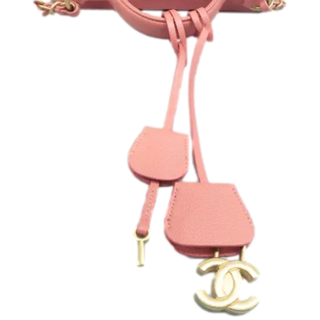 Chanel Vanity Case Filigree CC Medium Caviar Quilted Shoulder Bag Pink