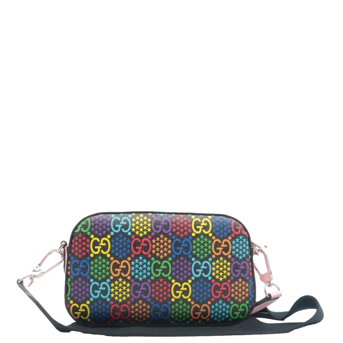 GUCCI Psychedelic Gucci Supreme Canvas Shoulder Bag Black 574886