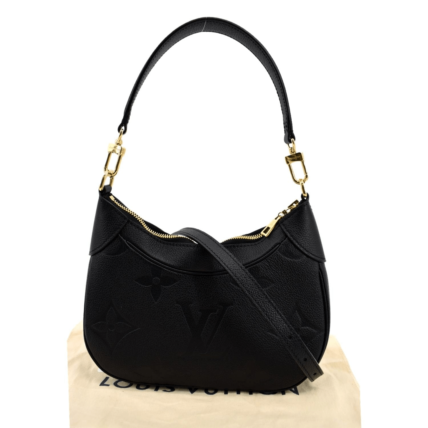 LOUIS VUITTON Bagatelle Monogram Empreinte Shoulder Bag Black