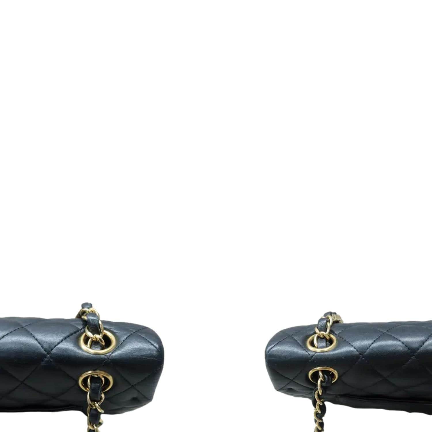 Chanel Classic Medium Double Flap Quilted Leather Shoulder Bag Black