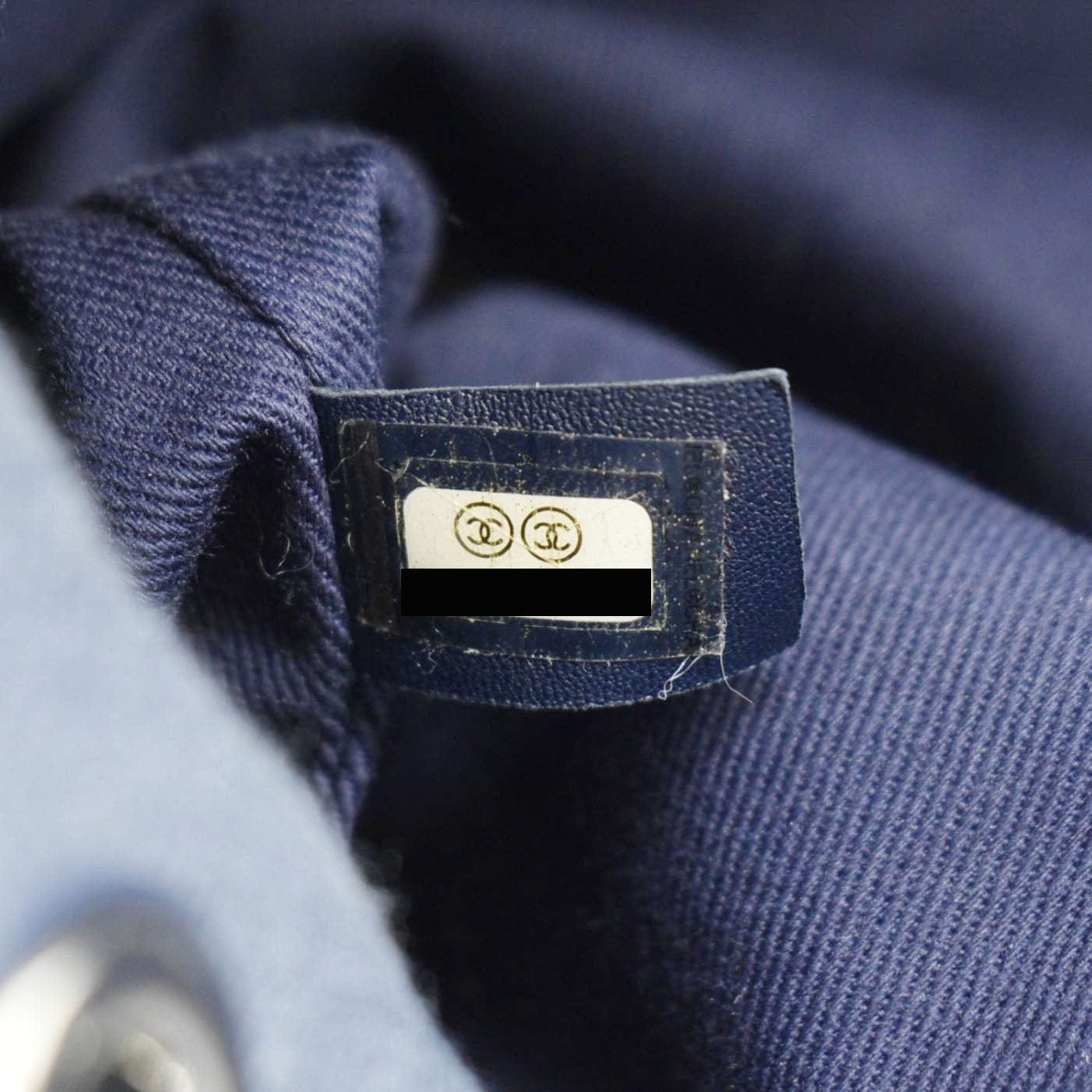 Chanel Deauville Large Denim Backpack Blue