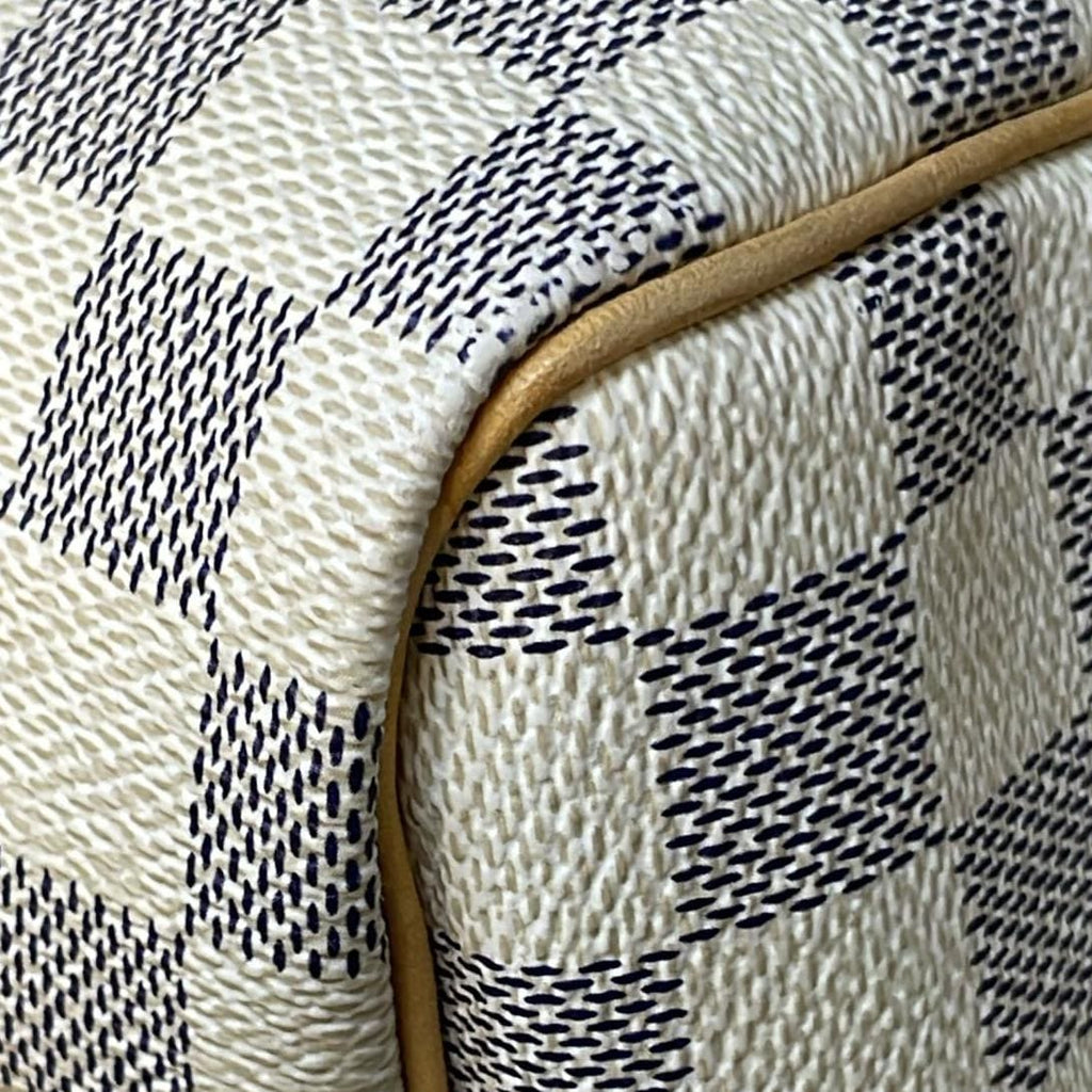 LOUIS VUITTON Speedy 30 Damier Azur Satchel Bag White