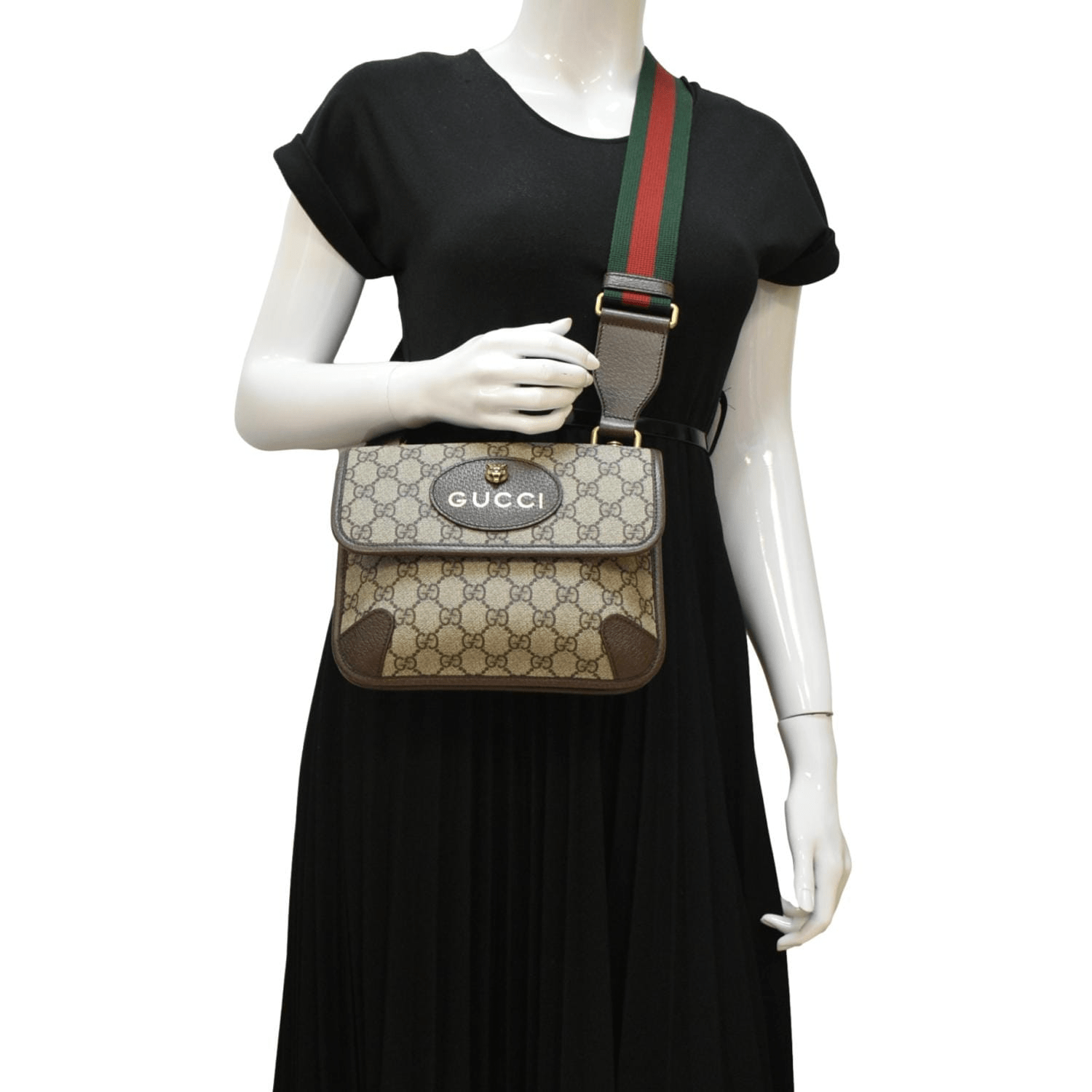 GUCCI Neo Small Gucci Supreme Canvas Crossbody Bag Beige 501050