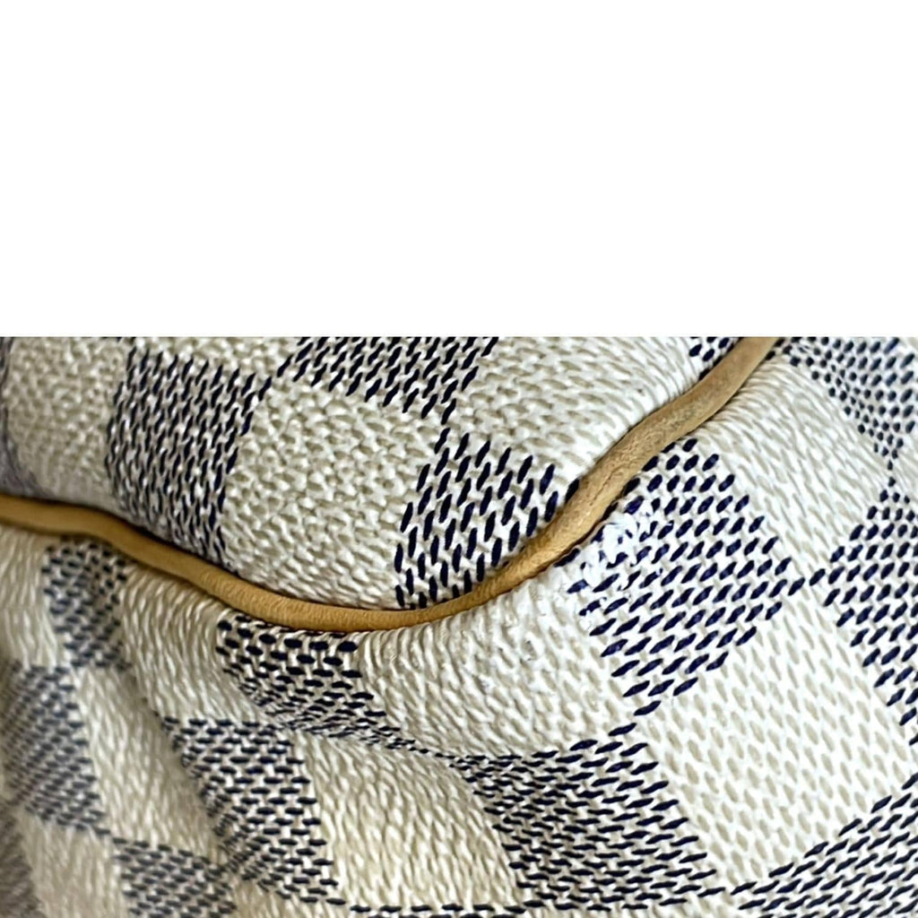 LOUIS VUITTON Speedy 30 Damier Azur Satchel Bag White