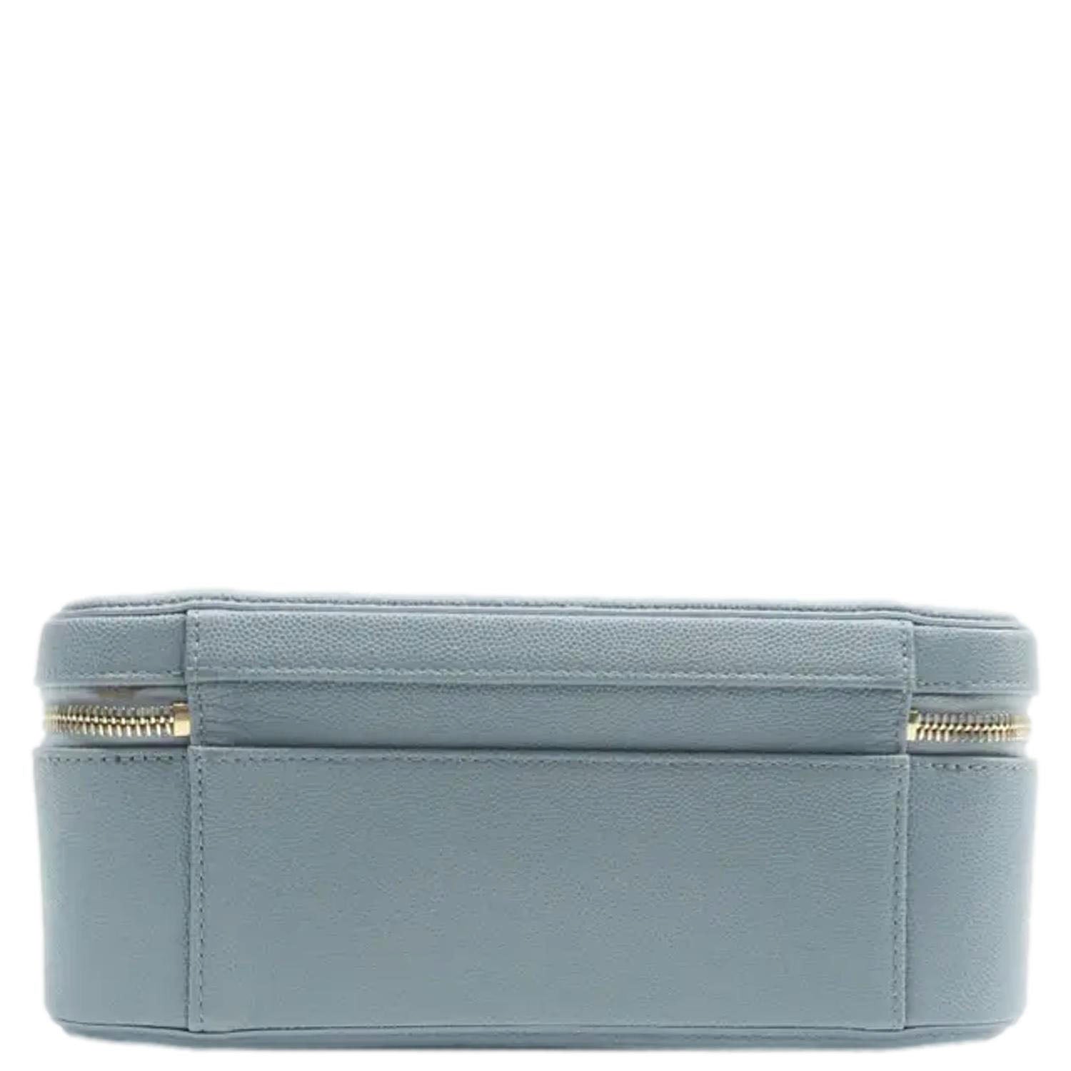 Chanel Vanity Case Filigree CC Medium Caviar Quilted Shoulder Bag Grey