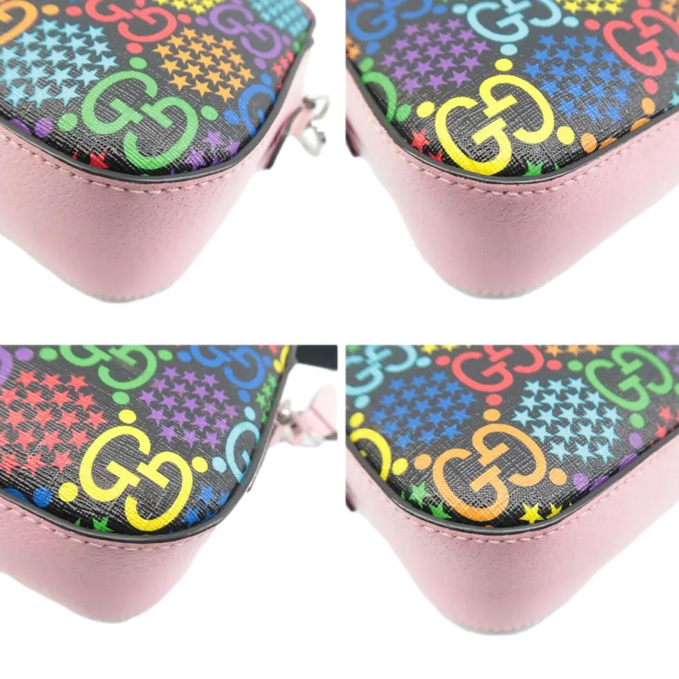 GUCCI Psychedelic Gucci Supreme Canvas Shoulder Bag Black 574886