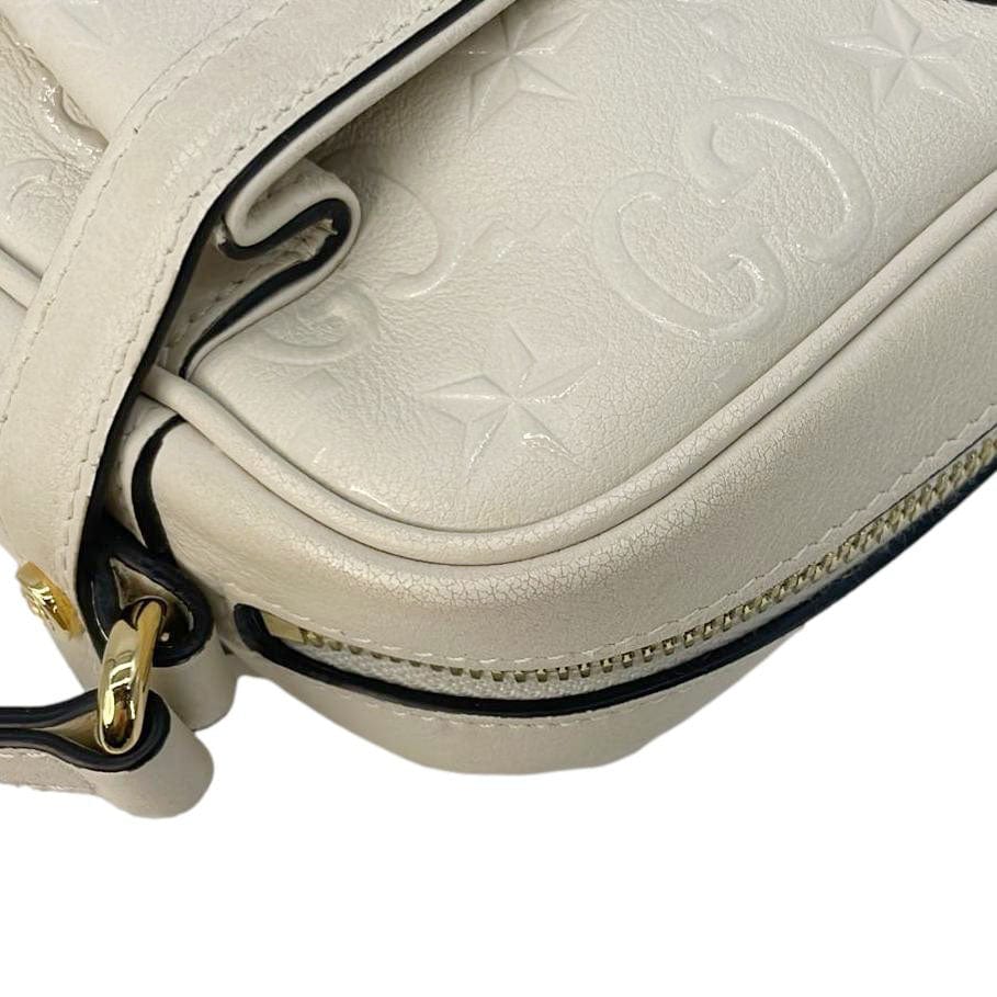 GUCCI Gucci Star Leather Crossbody Bag Off White 675776