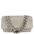 Chanel Flap Python Leather Crossbody Bag Ivory
