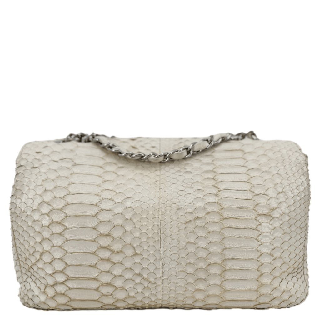 Chanel Flap Python Leather Crossbody Bag Ivory
