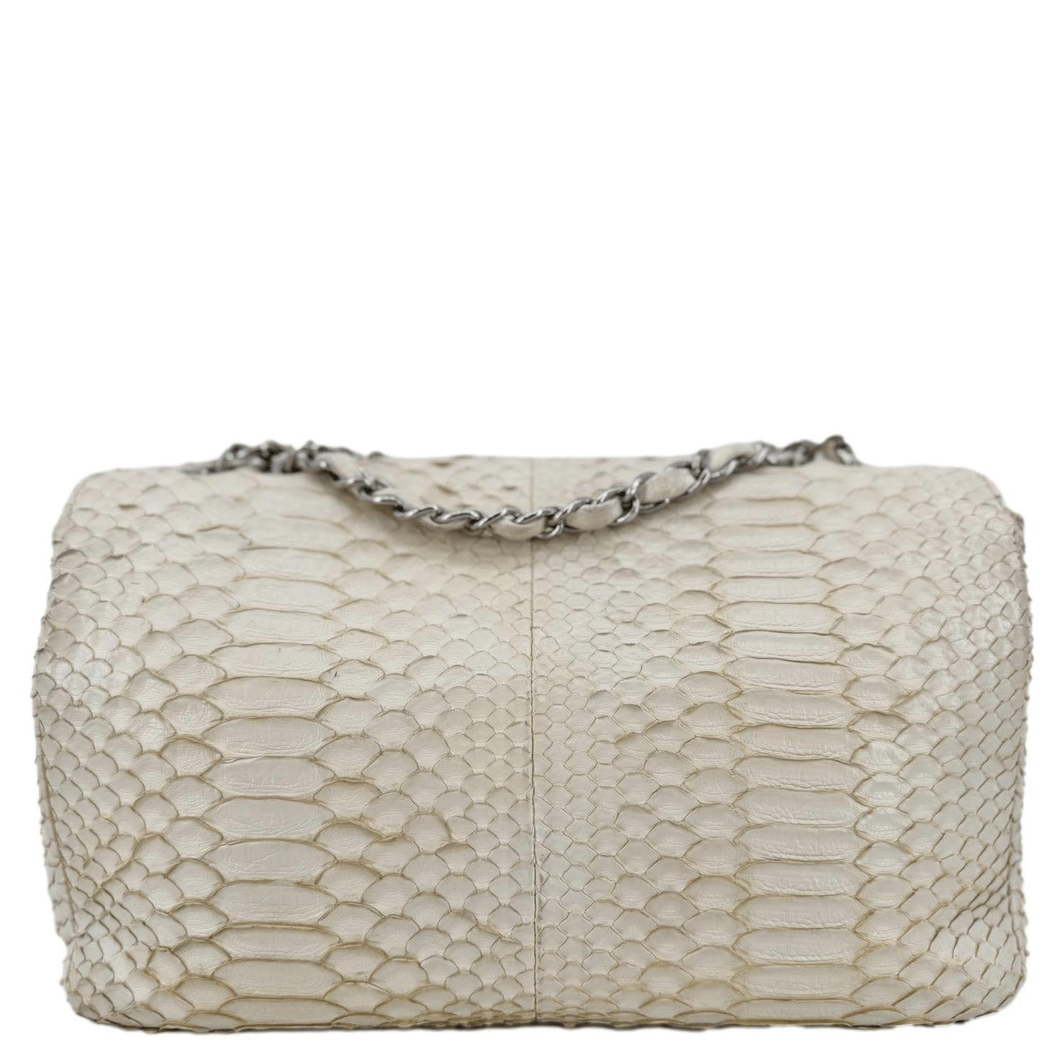 Chanel Flap Python Leather Crossbody Bag Ivory