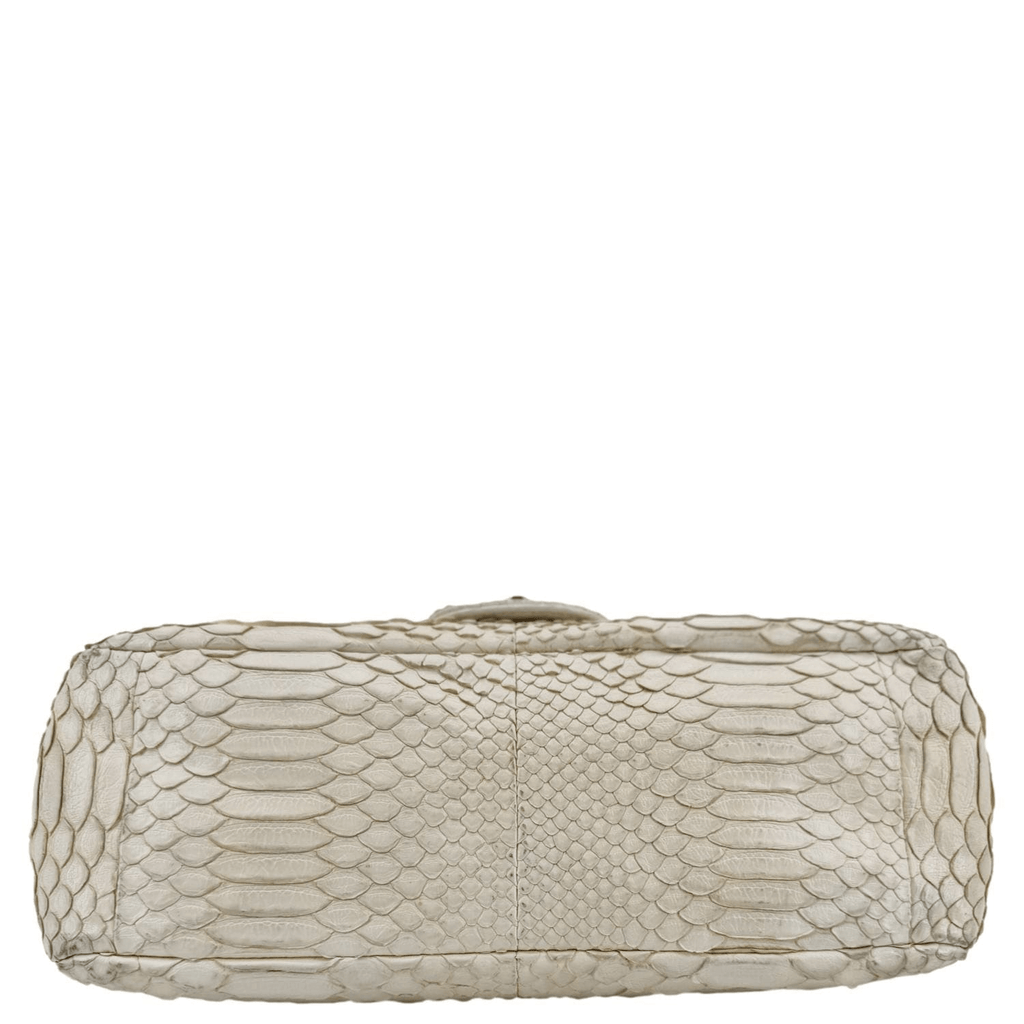 Chanel Flap Python Leather Crossbody Bag Ivory