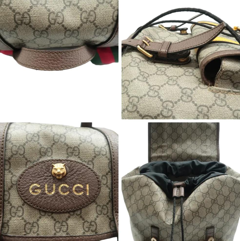 GUCCI Neo  Gucci Supreme Canvas Backpack Beige 473869