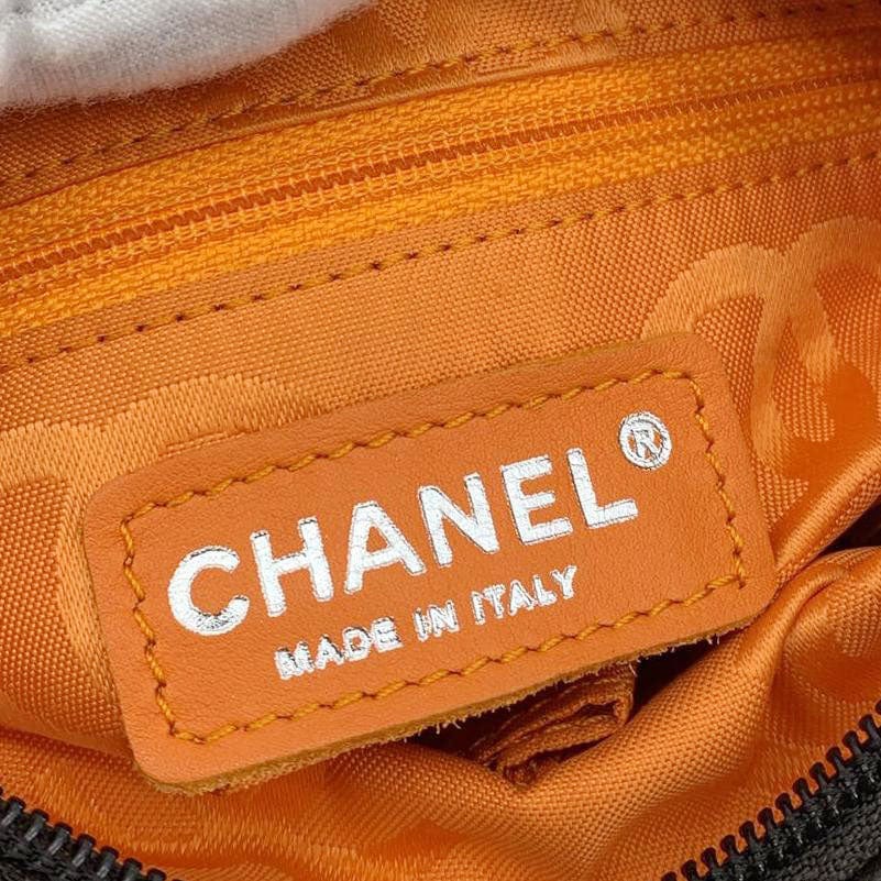 Chanel Cambon Flat Calfskin Leather Messenger Bag Black
