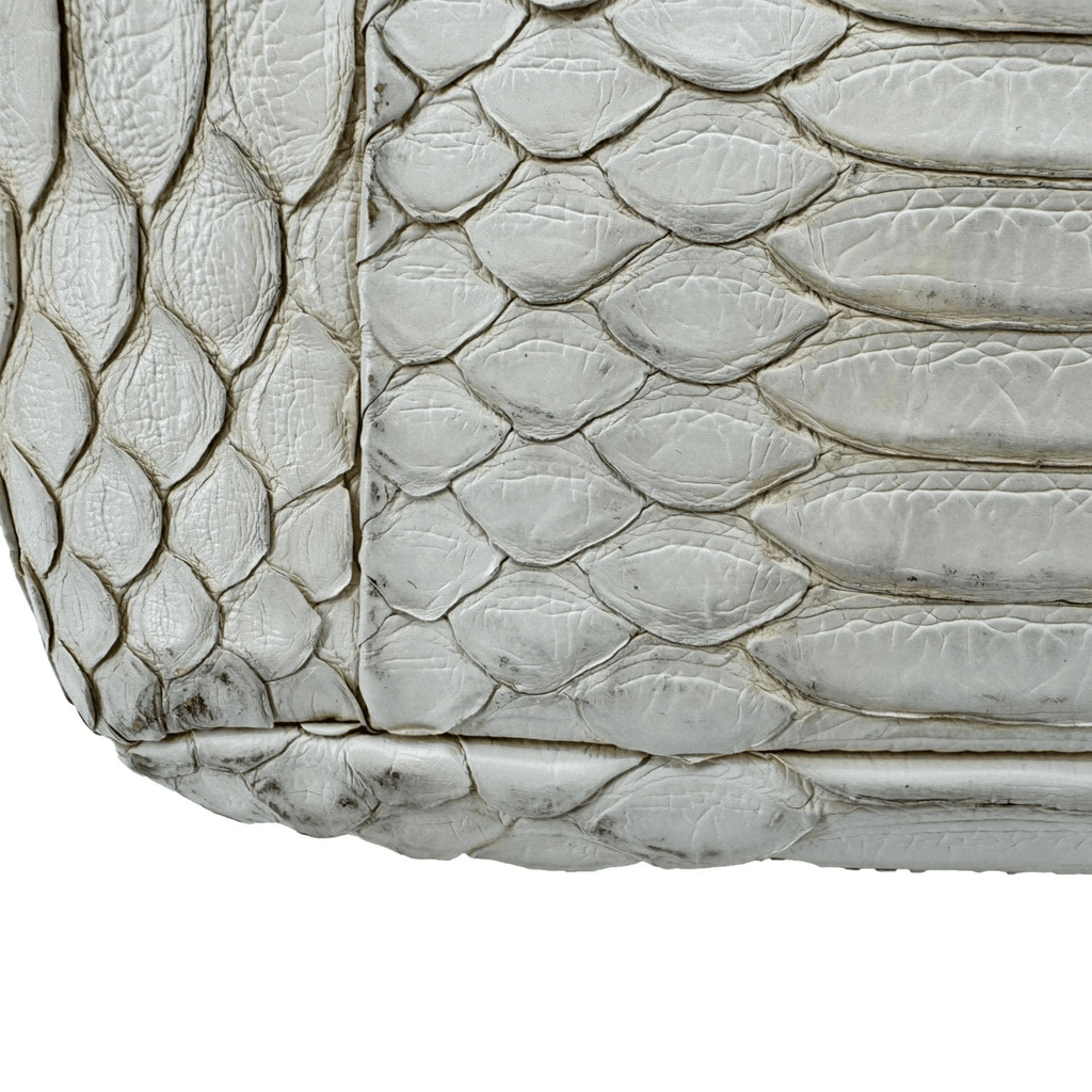 Chanel Flap Python Leather Crossbody Bag Ivory
