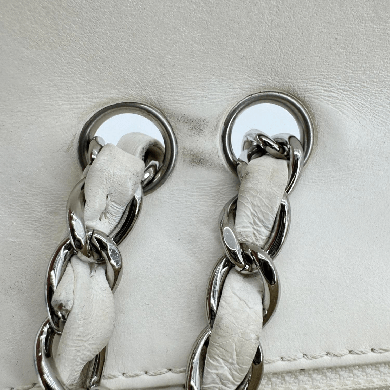 Chanel Flap Python Leather Crossbody Bag Ivory