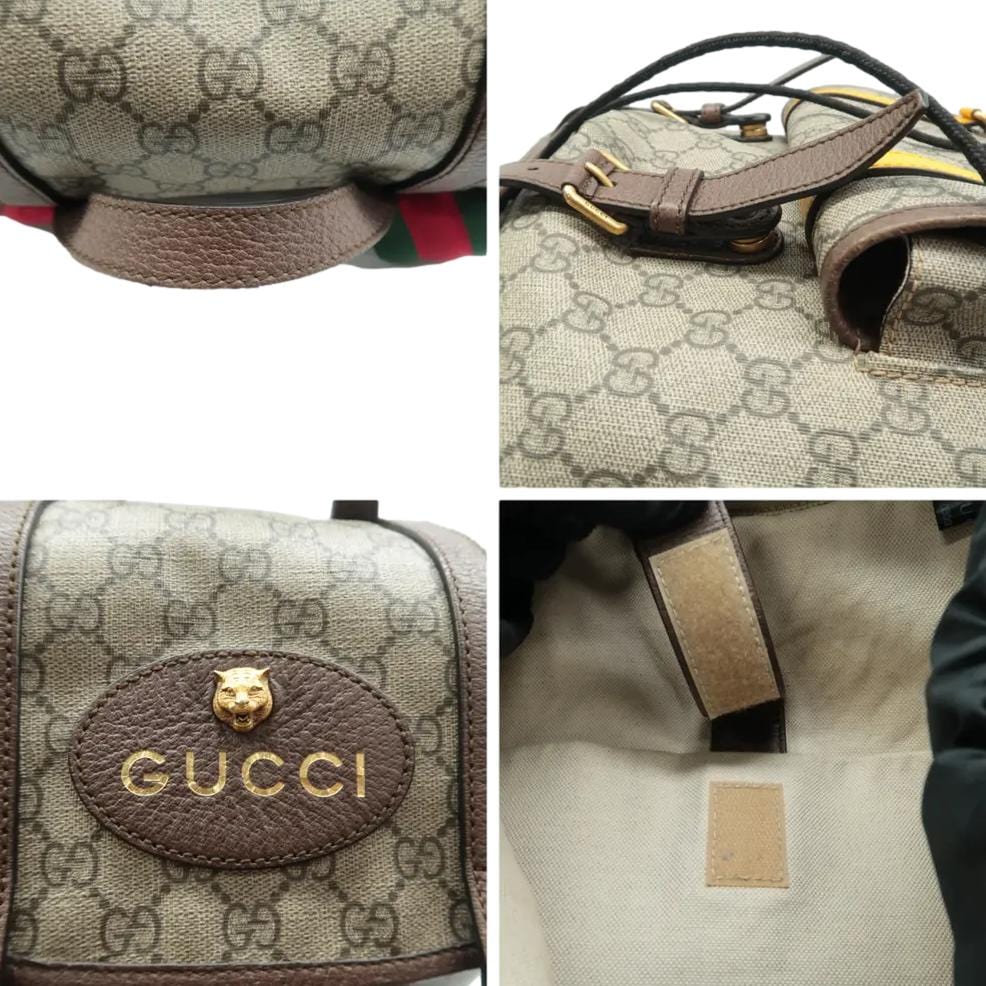 GUCCI Neo  Gucci Supreme Canvas Backpack Beige 473869
