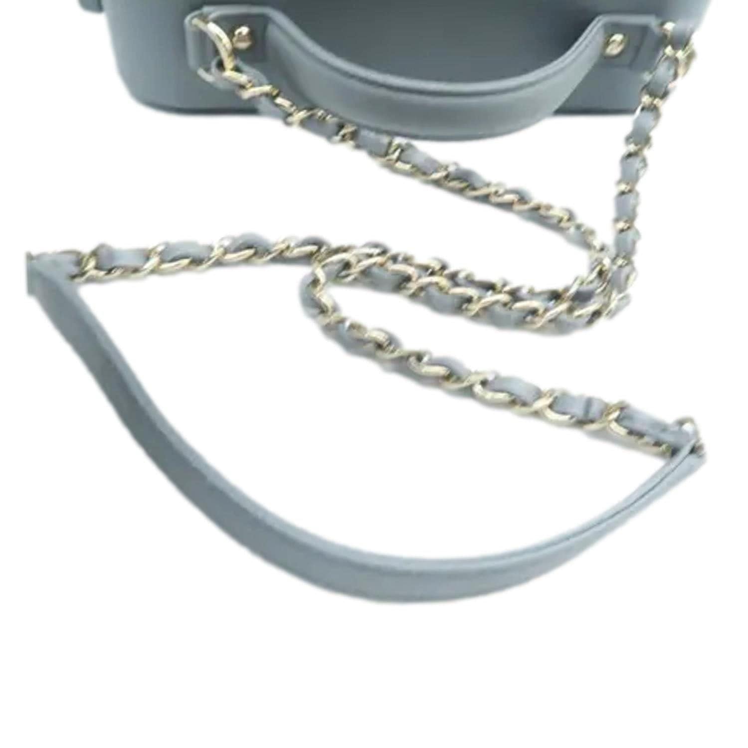 Chanel Vanity Case Filigree CC Medium Caviar Quilted Shoulder Bag Grey