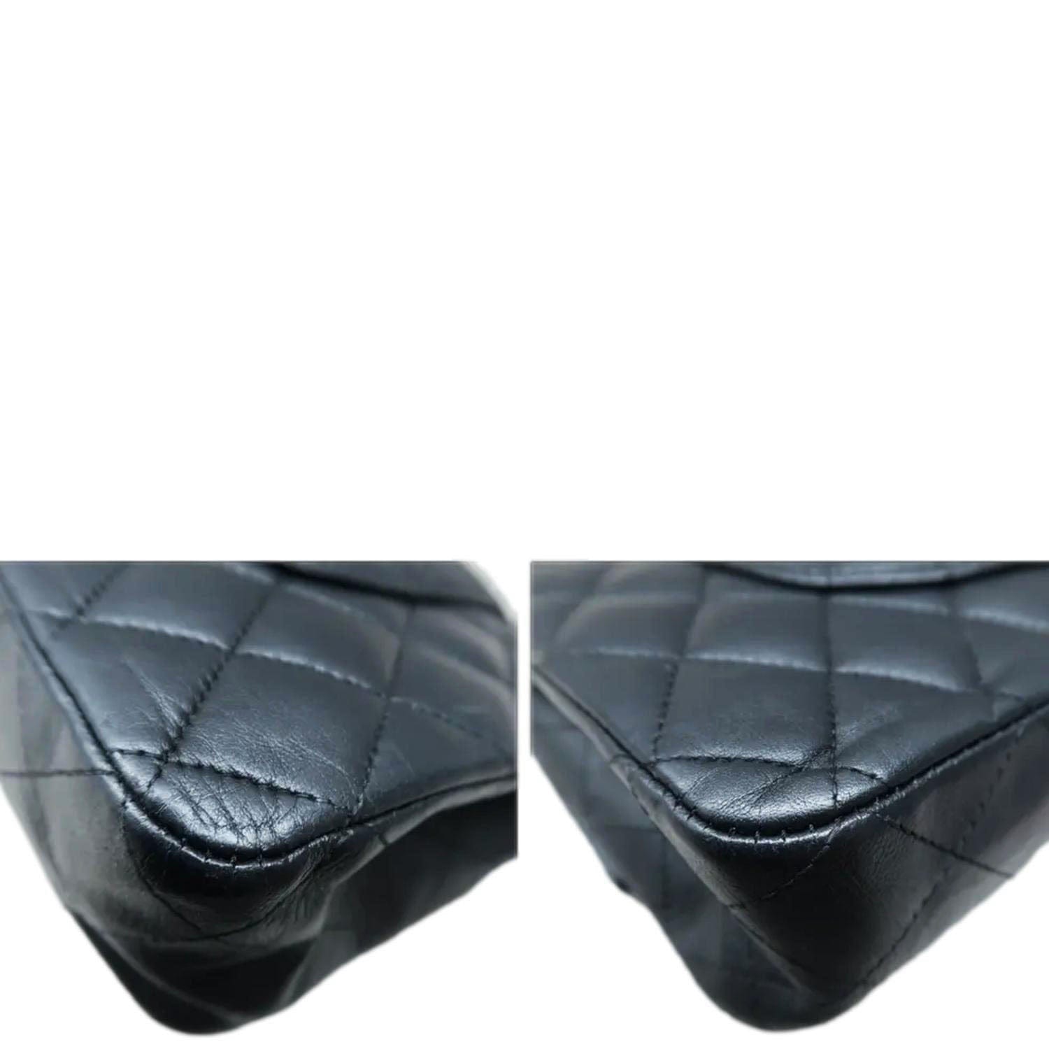 Chanel Classic Medium Double Flap Quilted Leather Shoulder Bag Black