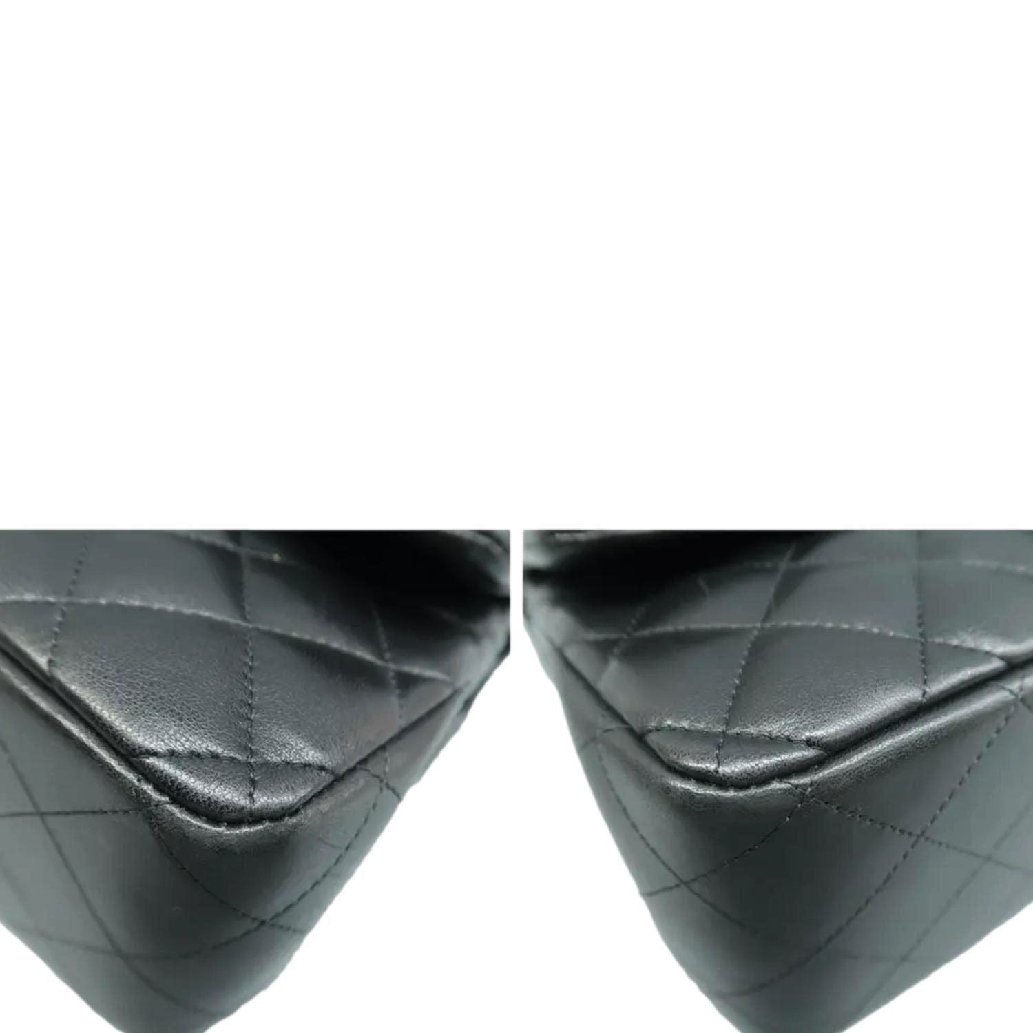 Chanel Jumbo Classic Double Flap Quilted Leather Shoulder Bag Black