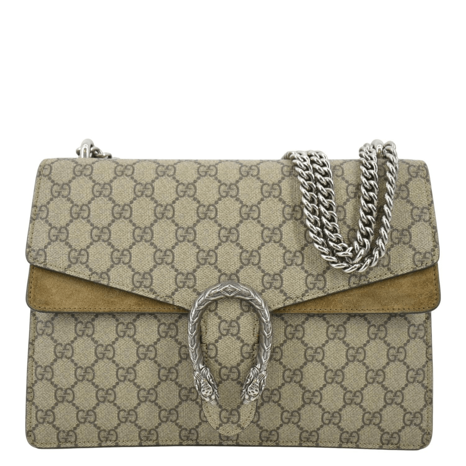 GUCCI Dionysus Medium Gucci Supreme Monogram Shoulder Bag Beige 403348