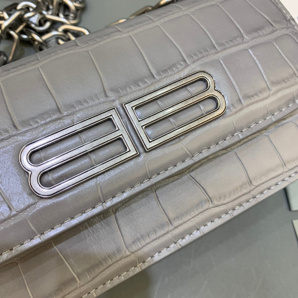 Gossip Small On Chain Shoulder Bag Gray, For Women,  Bags 7.4in/19cm