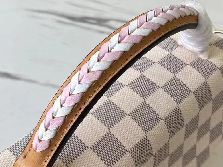 Louis Vuitton Croisette Damier Azur Canvas Pink For Women, WoHandbag, Shoulder And Crossbody Bags 9.8in/25cm Louis Vuitton N50053