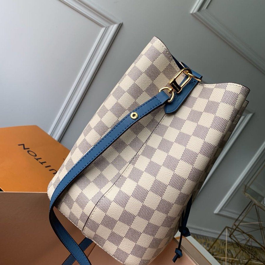 Louis Vuitton NeoNoe MM Bucket Bag Damier Azur Canvas Bleuet Blue For Women,  Shoulder And Crossbody Bags 10.2in/26cm Louis Vuitton N40153