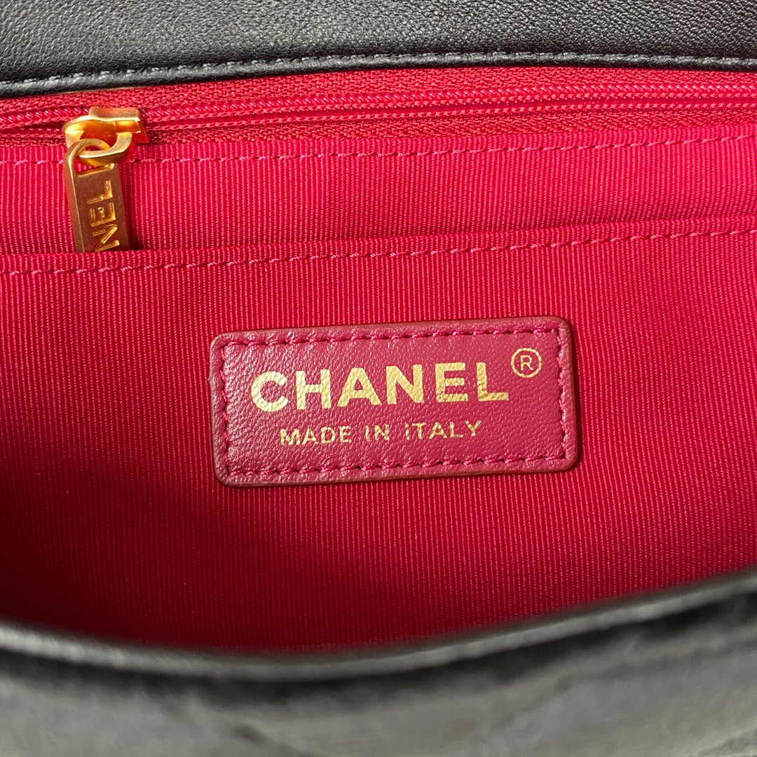 Chanel GlamIap Bag Gold Hardware Black For Women Handbags, Shoulder Bags 9.4in/24cm AS3451