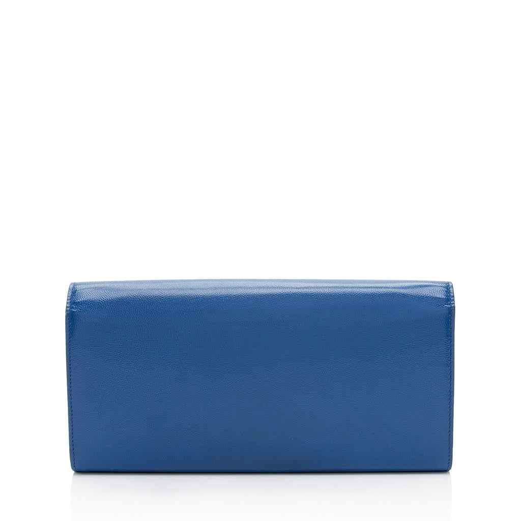 Saint Laurent  Leather Grain de Poudre Monogram Kate Clutch