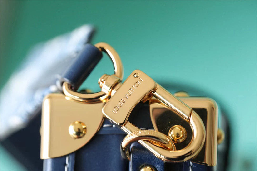 Louis Vuitton Petite Malle Jacquard Since 1854 Blue For Women, Women’s Handbags, Shoulder Bags And Crossbody Bags 7.5in/19cm Louis Vuitton 