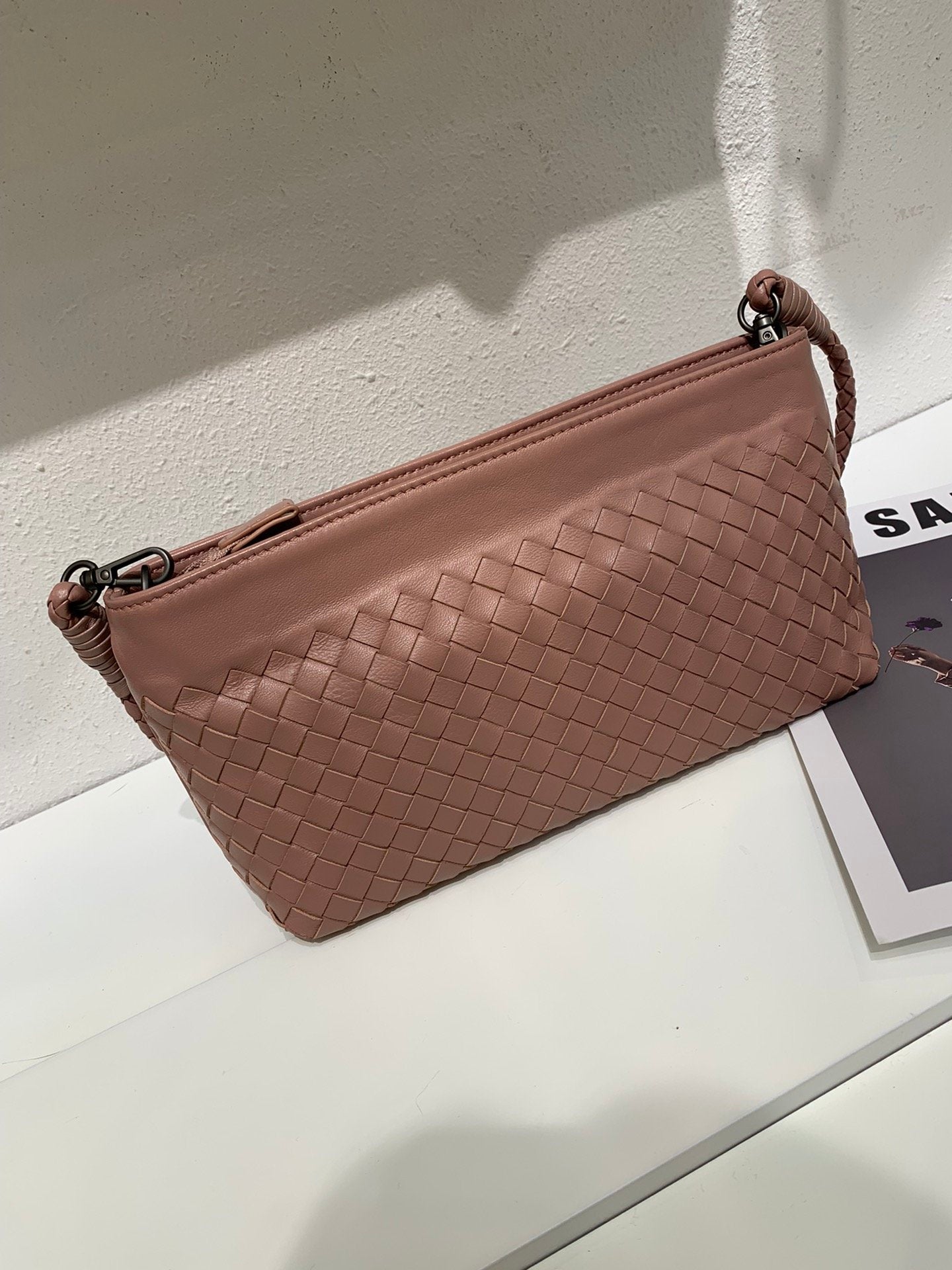 Bottega Veneta Clutch Bag Brown, For Women, Bags 9.8in/25cm