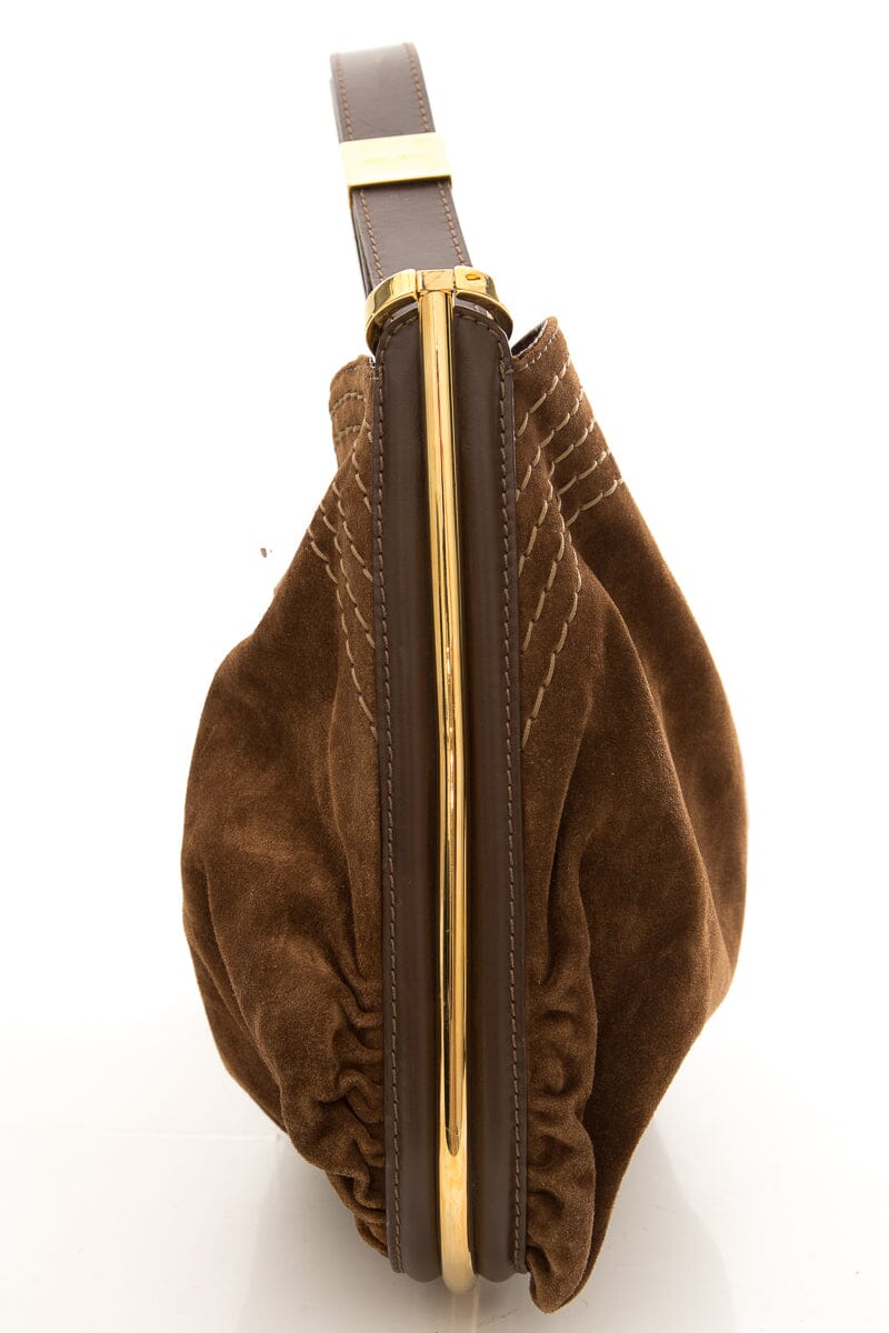 Jimmy Choo Brown Suede Shoulder Bag